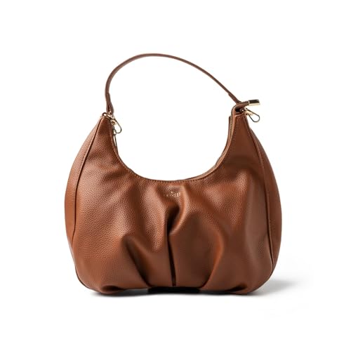 KEDZIE Elle Shoulder Bag Vegan Leather Crossbody Purse for Women - Chestnut