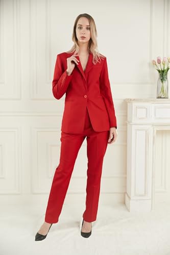 Tuxedo Suits for Women 2 Piece Single Breasted Suit Set One Button Blazer and Pants4
