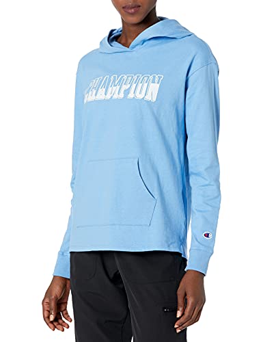 Champion Women's Midweight Jersey Hoodie, TEAM LIGHT BLUE, X SMALL