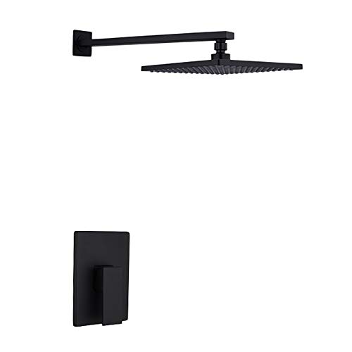 Robinet de douche noir et mitigeur de pluie encastré pour salle de bain moderne