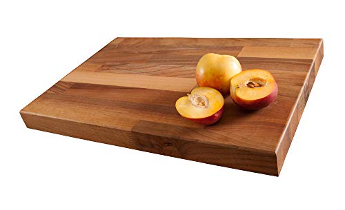 WORKTOP EXPRESS Solid Walnut Wooden Chopping Board - 45cm x 30cm x 4cm Rectangular European Hardwood Cutting, Serving and Carving Block