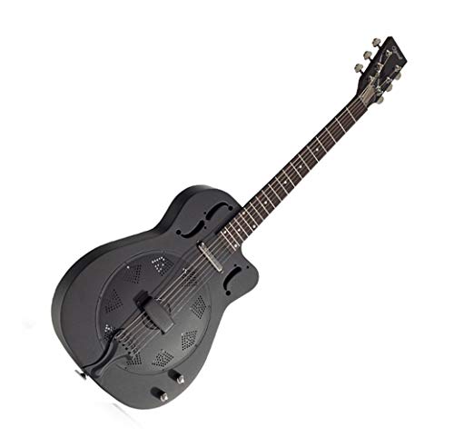 Ozark Guitare à résonateur Slimline avec pan coupé et électrique 3515BTECBK
