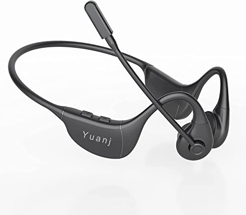 YUANJ Kabellose Knochenschall Kopfhörer Bluetooth 5.3, Wasserdicht Headset mit Mikrofon, Kopfhörer mit Mikrofon für Büro, Meeting, Truck-Fahrer Cover