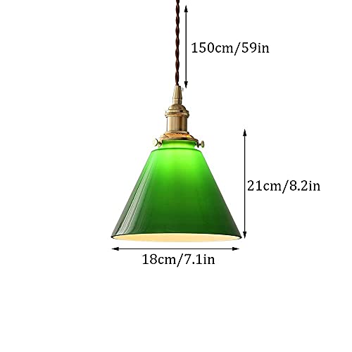 Lámpara colgante de cerámica verde estilo nórdico retro con cable regulable 8