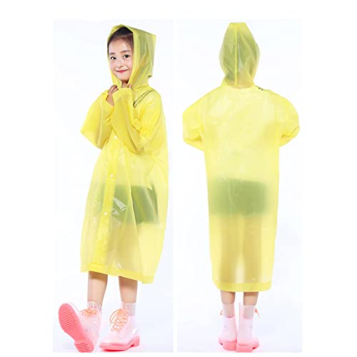 Kids Toddler Rain Poncho with Hood Reusable Water-Proof Raincoat Baby Boys Girls (A3-Yellow, 6-12 Years)3