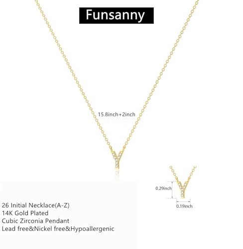 Initial Heart Necklaces for Women - Dainty Cute Necklace Small Layered 14K Gold Plated A-Z Letter CZ Pendant Trendy Satellite Chain Necklaces for Women Non Tarnish Gold Jewelry Set Gift