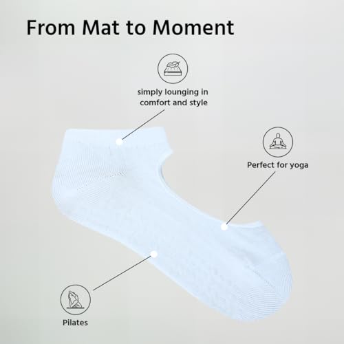 Image of BALENZIA Grip Pilates Socks for Women | Non Slip Yoga Socks | Pack of 6 | Anti-Skid for Dance, Ballet, Hospital Use