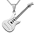 Produktbild Hanessa Personalisierte Kette mit Gravur Edelstahl 50 cm mit Anhänger E-Gitarre für Musiker in silber | Personalisierte Halskette für Männer und Frauen | Personalisierter Schmuck Damen Herren