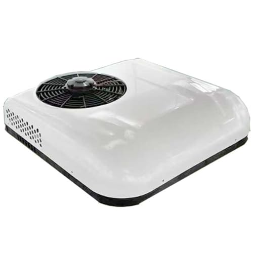 ELOMAS RV Condizionatore D'Aria 12V/24V DC,Elettrico All-In-One Aria Condizionatore RV,Per RV Caravan Truck Trattore 850W Parcheggio Condizionatore D'Aria,White-12V
