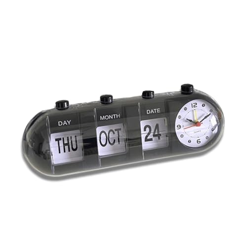 HERCHR Sveglia Digitale da Scrivania, Sveglia con Calendario Sveglia Digitale da Viaggio a Batteria, Orologio da Tavolo per Casa, Soggiorno, Camera da Letto, Ufficio(Nero)