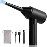 Hafone Stärkste Elektrische Staubgebläse mit 3-Gang 50000-90000 U/min, PC Reinigungsset Tastatur Reinigung Druckluftspray Air Duster 90W mit 7500mAh Akku für Sofa, Auto, Bürogeräte, Pollen, Kamera