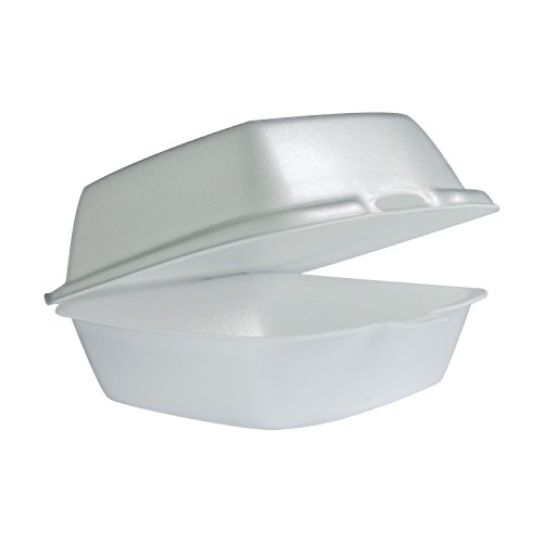 DCC 50HT1 Carryout Food Container, Foam, 1-Comp, 5 1/2 x 5 3/8 x 2 7/8, White, 500/Carton