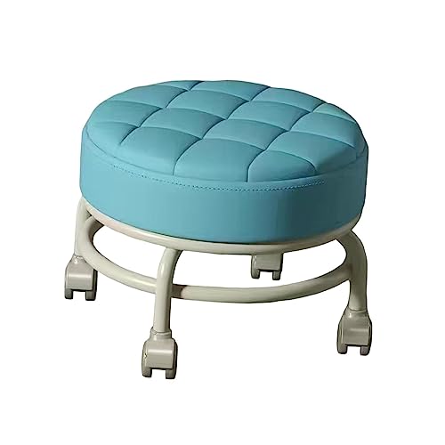 Image of CALANDIS Low Roller Seat Stool Heavy Duty Pulley Wheels Stool for Kids and Adult Home Blue | Benches & Stools | Furniture