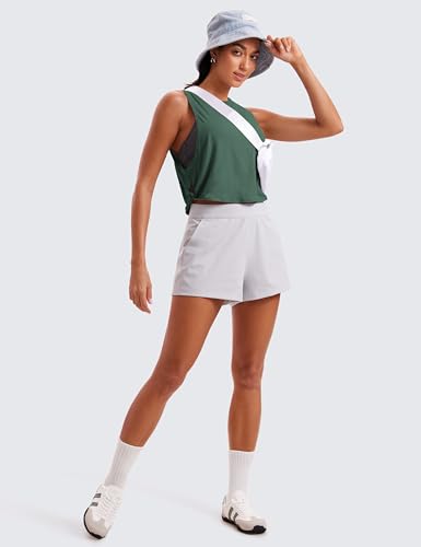 Image of CRZ YOGA Pima Cotton Dropped Armhole Tank | Workout, Naturally Soft, Loose Fit, Crop, Crewneck, Knotted Sides, Sleeveless Tops for Women