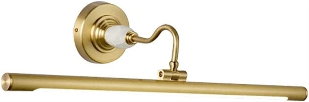 Aplique de mármol WQHPLMD lámpara de pared para baño con foco de cobre ajustable 8
