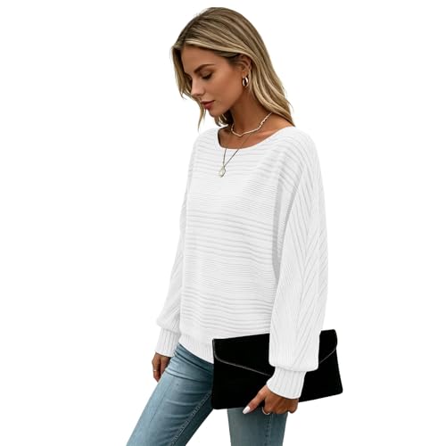 Image of Women's Batwing Tunic Tops, Long Sleeve Shirts Blouses, Business Casual Sweater for Office Work