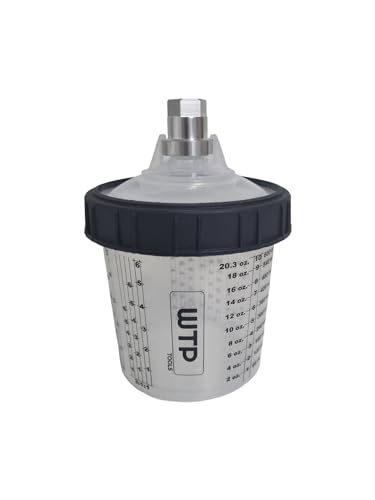 Image of Disposable Paint Cup System KIT Combo, 50 Lids + 50 Liners + 1 Hard Cup + 20 Caps - 1 Box 400 /650 /850ml 14 /22 /29 Oz (125mic filter) - Sprayer Mixing Cup for Automotive Paint Gun (650ml /22Oz)