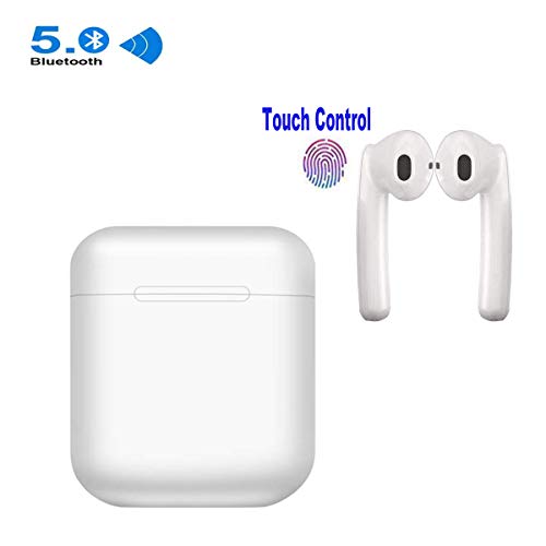 Wireless Earbuds Touch Control Deep Bass Stereo Bluetooth Headphones in-Ear Earphones Built-in Mic