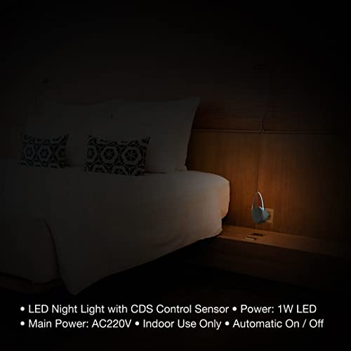 Image of Led Plug in Night Lamp | Led Night Light, Plug-in with Automatic On /Off Sensor for Bedroom, Kitchen, Bathroom (White, Drop Shape, Polycarbonate, Pack of 1)