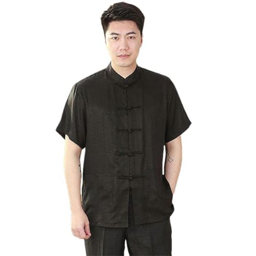 Chemise légère col chinois et boutonnières soignées en version unie