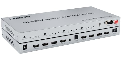 4K HDMI}gbNX 4x4 tiV[Xؑցj 4K 30Hz HDMI}gbNX o Zbggbv{bNX p\R\@ vWFN^[ PC PS3/4 HDTVp