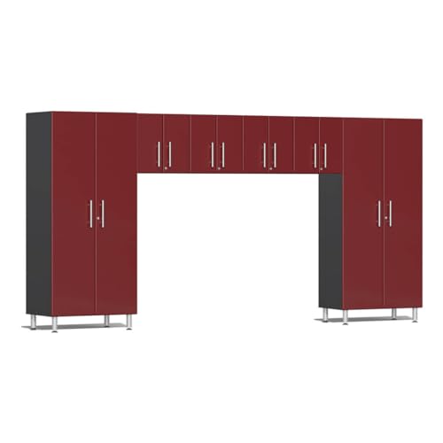 Ulti-MATE UG20760R 6-Piece Garage Cabinet Kit in Ruby Red Metallic, Red, Grey