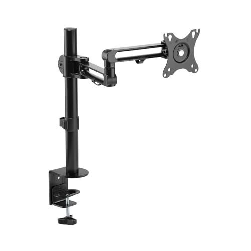 NEWSTAR Single Monitor Arm, Holds Screen up to 32 inch LED LCD C-Clamp-on Desk Mount, Articulating screen monitor stand, Max VESA mount 100x100, for Home Office, Workstation, Gaming