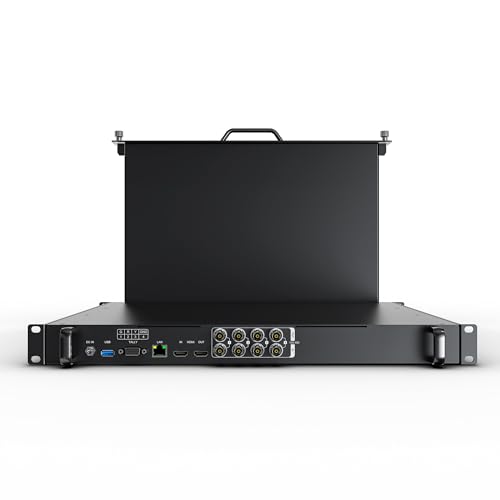 Image of LILLIPUT 17.3 Inch RM1731S-12G 4x12G-SDI 12G-SDI / HDMI2.0 Signals inputs & Output 1RU Pull-Out Rackmount Monitor with Quad-Split Multiview, Remote Control, HDR /3D-LUT