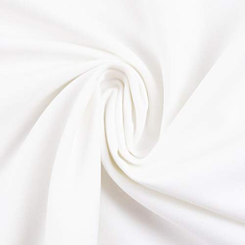 Swafing Baumwollstoff Heide, Uni-Farben, Einfarbig, 100% Baumwolle, weiß, Standard 100 by Oeko-TEX (50cm x 150cm)