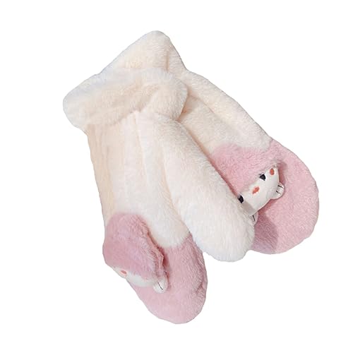 SAFIGLE 1pair Thick Cartoon Gloves Doll Design Warm Gloves for Boys and Girls and Adults Cold Skin-friendly for Outdoor Activities