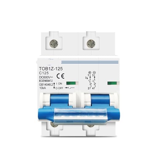 Interruptor automático 2P 125A protector principal para desconexión de baterías DC 2