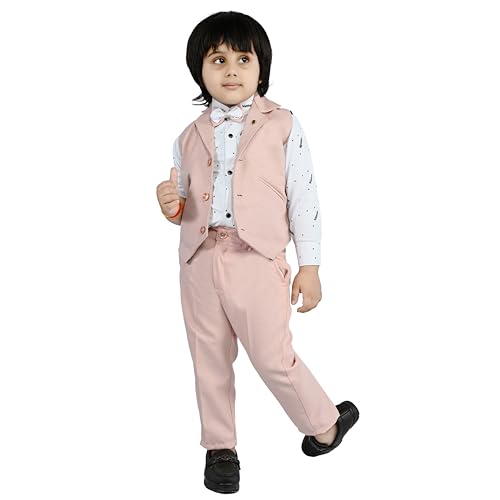 Image of Kids Ethnic Suit Set I 3 Piece Party Suit for Boys | Kids Suit Set Shirt, Pant & Waistcoat I Birthday Boys Party Dress