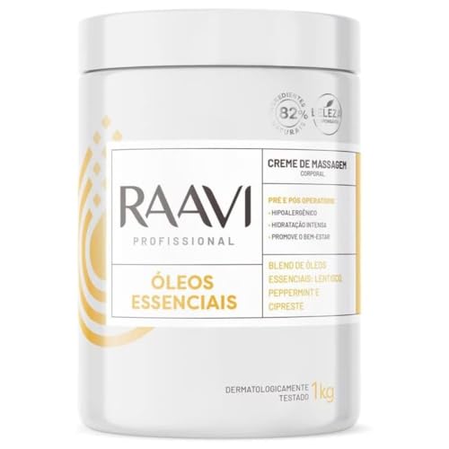 Raavi Creme De Massagem Corporal Com Óleos Essenciais 1Kg