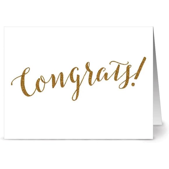 Image of Show-Offs 36 Congratulations Cards - Perfect for Graduation Greeting Cards - 6 Gold Congrats Words with Envelopes