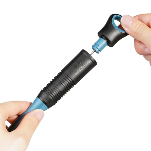 Image of MOSOLAN 2-in-1 Water Bottle Brush and Straw Cleaner Brush, Long Handle Scrub Brush with Replaceable Head for Water Bottles, Glasswares, Mugs, Flasks, Tumblers and Kitchen Sink, Smokey Blue, 1 Pack