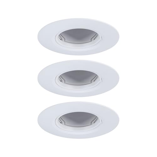 Paulmann 92112-Foco 3 fijos, Redondos, 90 mm, GU10, máx. 3x10W 230 V Blanco empotrada-Luminaria sin Bombilla