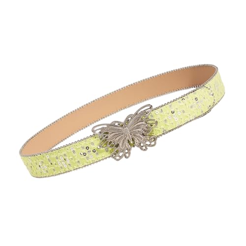 Unique Butterfly Leather Belt Retros Styles Wide Belt Fashionable Waistband For Daily Commute Business Meetings