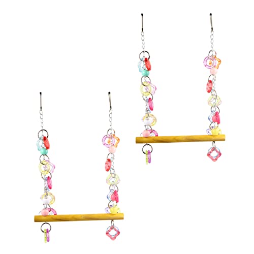 ERINGOGO 2Pcs Bird Activity Stand Rods for Parrots Durable Hanging Swing for Bird Cages for Chewing and Pecking Easy to Install with Hanging Buckle