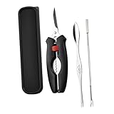 LABRIMP Juego De Utensilios para Mariscos Tijeras para Cangrejo De Acero Inoxidable, Tenedor y Pinzas, Diseño Reutilizable, Herramientas para Comer Cangrejos para Fiestas y Cenas