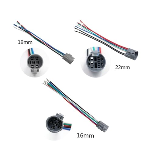 Interrupteur LED RGB 12mm étanche pour l'éclairage auto - 6