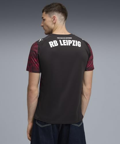 V-Ausschnitt mit Rot-Akzenten und Swoosh-Logo sichtbar - Detailansicht von PUMA RB Leipzig 3rd Trikot Schwarz XL Deal –...