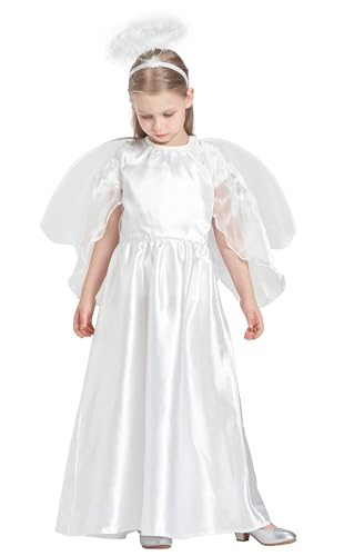 Disfraz de ángel blanco para niñas 7-8 años miniatura 6