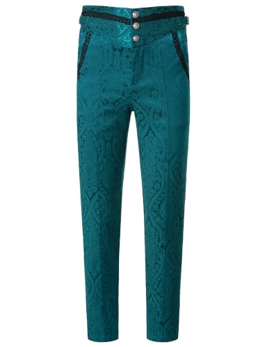 Image of VATPAVE Mens Gothic Pants Cosplay Costume Steampunk Victorian Pants