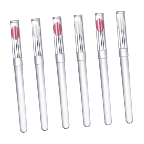 FOMIYES 6pcs Lipstick Applicator Set Reusable Lip Makeup Brush Lidded Silicone Professional Lip Brush Applicator for Beauty Kits