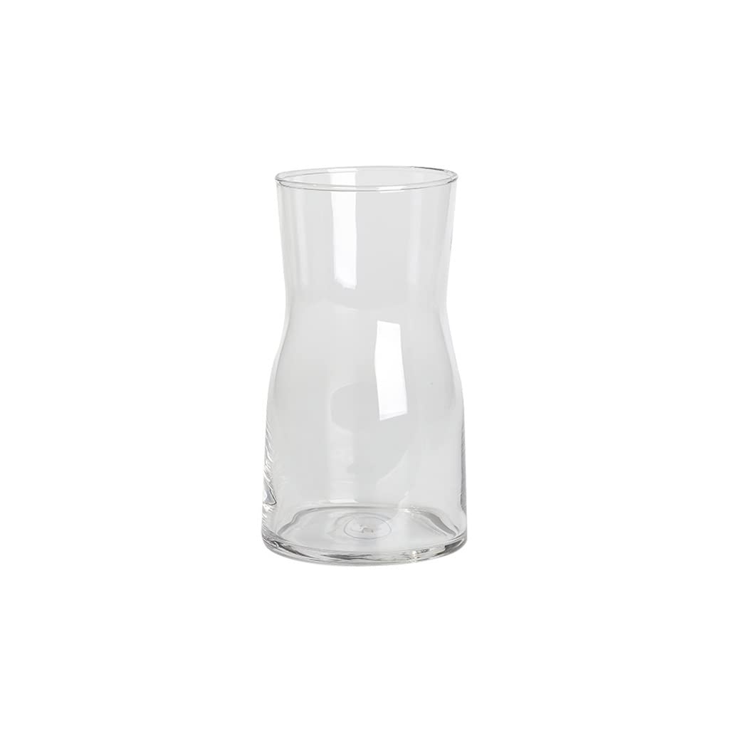 Petit vase en verre tulipe droite transparent pour décoration de bureau