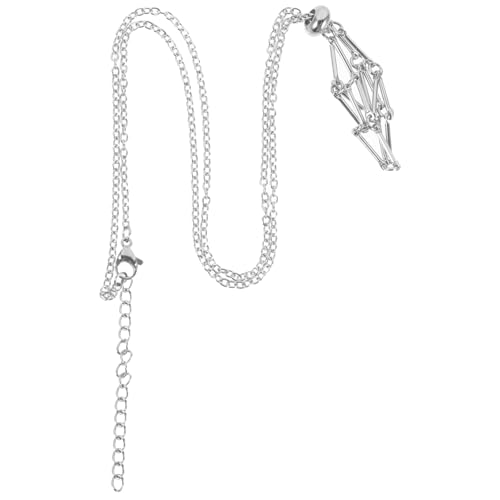 Holibanna cordones de collar para colgantes collar de piedra colgante DIY colgante de piedra vacía estético oro Colgante decorativo collar con soporte de piedra adorno colgante Metal Silver