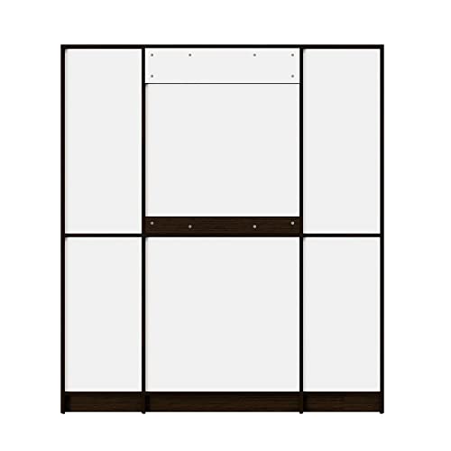 Image of Wakefit Wardrobe | 1 Year Warranty | Engineered Wood Almirah, Cupboard for Clothes Storage | 4 Door, 2 Drawers, 1 Hanging Space | Gingham - Wenge