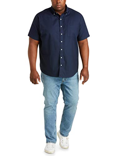 Amazon Essentials Men's Short-Sleeve Pocket Oxford Shirt Shirt, -Navy, 4XL