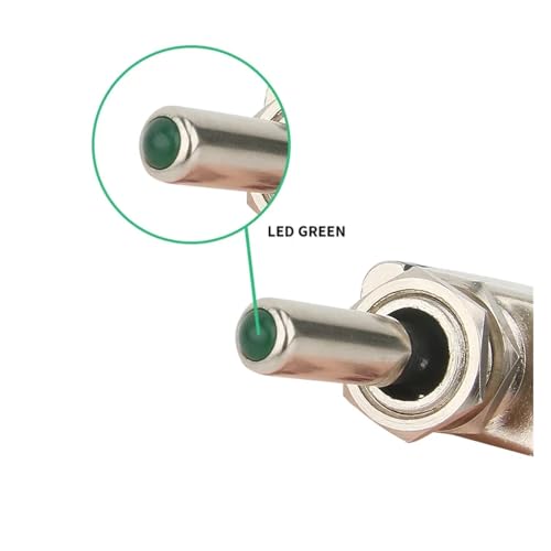 Interrupteur à bascule LED 12V 20A vert transparent avec cache avion pour auto et bateau - 2