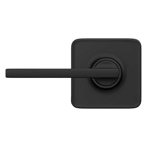 Image of SCHLAGE Latitude Hall /Closet Passage Door Handle, Reversible, Matte Black | Hall or closet lever door handle with no lock, Easy to install, Certified durability, Universal fit